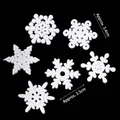 Set of 6 white acrylic snowflake cake toppers for frozen themed birthday party - 6 Pieces of Soft Resin Snowflakes