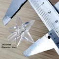 Transparent star tree topper accessory with 5mm inner diameter socket measurement - 3.5CM 3D Transparent Star (5mm Socket)