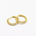 Minimalist 18K gold plated hoop earrings with shimmering clear zircon inlays - Pave Set Gold (10mm) (A0716C)