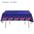 Tovaglia per festa neon con sfondo blu scuro e stelle colorate, dimensioni 137x274cm - Tovaglia per feste al neon