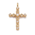 Collana hip hop con ciondolo a croce placcato oro e scintillanti zirconi bianchi tondi - Croce Micro Pave In Zirconia Rotonda