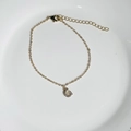 Elegant 18K gold plated bracelet featuring a sparkling zircon initial G charm pendant - Letter G