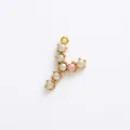 Letter Y alphabet pendant with gold finish and white pearls for DIY jewelry making - Letter Y - Pink