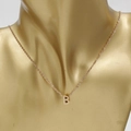 Polished rose gold necklace with letter B pendant shown on a professional golden bust - Initial B / 45+5cm / Rose Gold