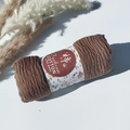 Coffee brown pleated cotton viscose scarf with bubble texture and handmade packaging - Style #103