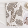 White paisley thick shawl with gray patterns, soft fringe edges and cozy winter style - 65*190cm / White Paisley