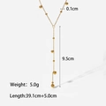 Specifiche dettagliate della collana a Y in acciaio al titanio dorato con dimensioni - Collana / Oro