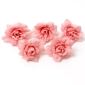 Set de cinco cabezas de rosas de seda rosa realistas para DIY y accesorios de pelo - #6 Rosa Puntiaguda (Pack de 5)
