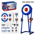 Kids throwing game set with target board stand including toy axes and dart stars - Blue Round Target (With Stand)