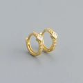 Orecchini a cerchio in argento S925 dorato con zirconi quadrati bianchi da donna - Pietra Quadrata / Oro