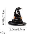 Black resin wizard hat figurine with orange pumpkin for Halloween DIY decoration - Black Hat