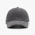 Dunkelgraue Baseballkappe aus gebürsteter Baumwolle mit Distressed-Schirm im Retro-Stil - Dunkelgrau