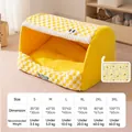 Tabella taglie S-3XL per cuccia gialla a quadretti con tappetino riscaldante - Giallo Becca (Con Coperta Elettrica) / S(35*30*30cm)