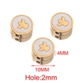 Details von 10mm Gold-Weiß-Emaille-Anhängern mit 2mm Loch für DIY-Schmuckherstellung - Goldener Engel