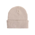 Classic knitted acrylic beanie in oatmeal beige featuring a wide ribbed cuff - One Size(56-58cm) / Beige