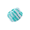 Absorbent microfiber spa wristbands in teal and white stripes for face washing - Green Stripes
