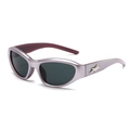 Schicke perlmutt lila Cat-Eye Sonnenbrille mit silbernem Stern und dunkelgrauen Gläsern - Violetter Rahmen Graue Linsen