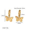 Gold Butterfly Hoop Earrings (TE6361)