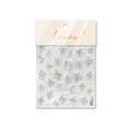 Translucent jelly butterfly nail art stickers with iridescent 3D effect in white packaging - Aurora Iridescent Butterfly Flower Jelly Style (to4204)