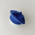 Classic blue knitted beret for kids with minimalist solid color and soft texture - One Size (3-30 Months Elastic) / Royal Blue