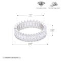 Detailed size chart of S925 sterling silver ring with 5A grade zircon measurements - US Size 8 / Silver