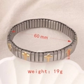 Elastic stainless steel bracelet with golden cross design, 60mm inner diameter - J006-2 Silver Gold Cross