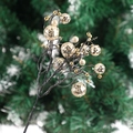 Artificial Christmas berry picks with golden glitter beads for holiday tree decoration - 29CM / Light Yellow
