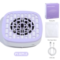 Mini lavender nail dust collector set with 10 filter papers and USB power cable - Purple