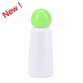 Bouteille d'eau en acier inoxydable blanc minimaliste avec bouchon sphérique vert - Blanc & Vert Fluorescent