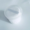 Houppette ronde en velours blanc doux dans son étui de voyage cylindrique transparent - Boîte de 5 pièces 55x10mm / Blanc