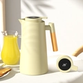 Nordic cream thermal carafe with wood handle and smart LED temperature display 1L - Smart Temp Display / 062 Green