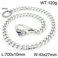 Men's silver stainless steel skull wallet chain with 70cm length and 120g weight spec - Bat Skull Style 70cm (KK140-Z)