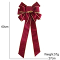 Fiocco decorativo in velluto bordeaux con bordo dorato, altezza 60cm per decorazioni - 60cmx27cm / Borgogna