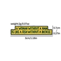 Minimalist yellow enamel dagger brooch with black lettering for independent women - Yellow Step Independent Woman