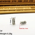 Vintage zilveren cilinder tussenkraal voor sieraden 7x3,5mm met 1mm gat grootte - 3# (7mmx3.5mm, Gat 1mm)
