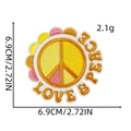 Round peace sign embroidered patch with LOVE & PEACE text on a clean white background - Style 12 (Love & Peace)