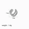 Minimalist double-layer spiral silver ear cuff made of durable stainless steel - Silver Spiral Textured Double Ring Ear Cuff (TE6972-S)