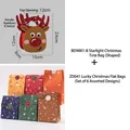 Red felt reindeer gift bag and Christmas paper bags set with festive print designs - Reindeer Handbag + 6PCS Paper Bags Set ZD041