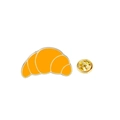 Cartoon croissant enamel pin badge with gold metal base and butterfly clutch - Croissant