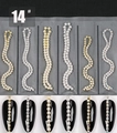 Japanese style nail art chains set with pearls and rhinestones in gold and silver finish - 14# Pearl Rhinestone Mixed Chain