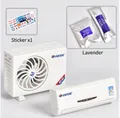 Mini car air conditioner model aromatherapy set in white with lavender scent bags - White [Lavender Scent] With Stickers