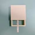 Pink and cream drawer-style jewelry gift box with ribbon handle and sliding feature - Floating Box + Plastic Drawer Box / 70*70*20mm / Pink