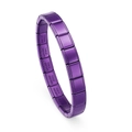 Customizable modular stainless steel charm bracelet in stylish matte purple finish - Plain Link / Purple