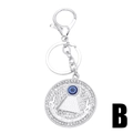 Porte-clés arbre de vie avec œil bleu maléfique, alliage argenté et strass brillants - B-Mauvais œil / Argenté