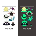 Luminous Halloween temporary tattoos featuring bats and moon WS-Y016 glow in the dark - Bat Style (WS-Y016)