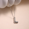 Polished silver letter L pendant on a sleek box chain for personalized style - Silver (With Necklace) L