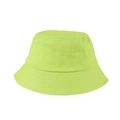 Unisex bright lime green cotton bucket hat with reinforced brim and adjustable fit - M (56-58cm) / Grass Green
