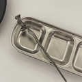 Minimalist liquid metal hair stick with a polished irregular wavy texture in silver - Irregular Gun Black