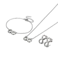Elegant silver titanium steel jewelry set featuring infinity symbol necklace and bracelet - Steel Color (KS121582-Z)