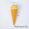 Realistic 15cm PVC yellow ice cream cone model with colorful sprinkles and measurements - Yellow